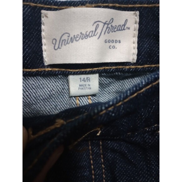 Dark Wash Denim Mini Skirt Women's 16R Blue Jean Button Fly 5-Pocket School Fall - Picture 6 of 10